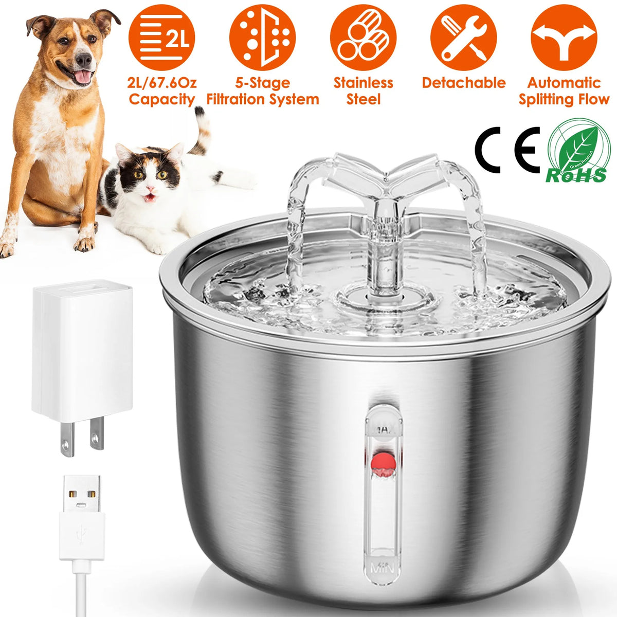 2L/67.6Oz Automatic Electric Pet