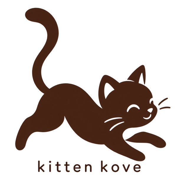 KittenKove playful pouncing kitten logo